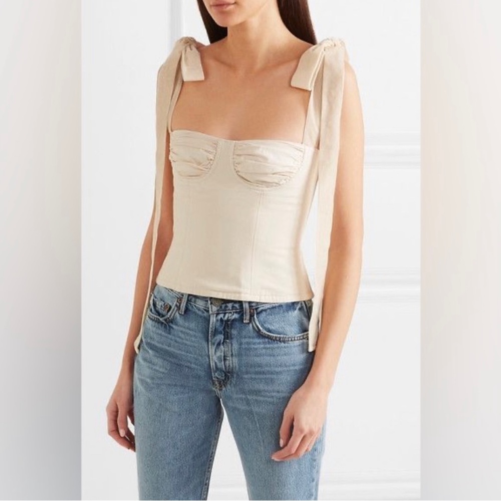 Orseund Iris Corset Bustier Top MEDIUM ecru